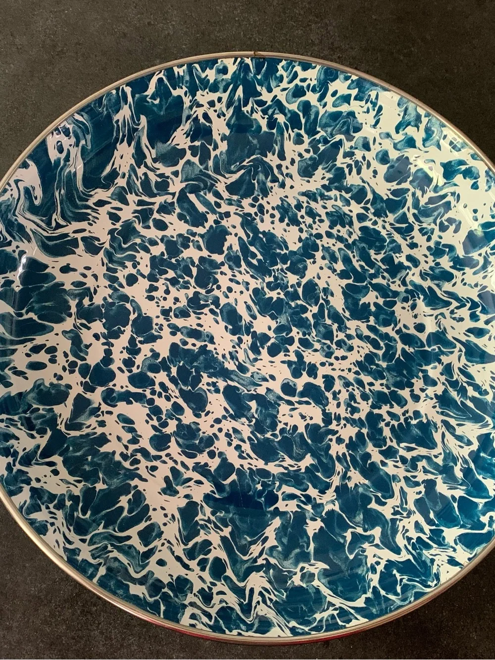 Golden Rabbit Blue Spatter Pasta Plates
